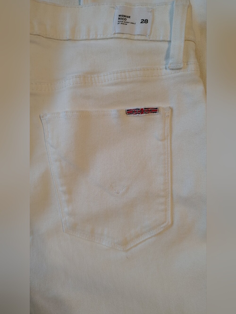 Hudson MidRise Nico White Super Skinny Raw Hem Ankle Women's Jeans Size 28 NWOT - Picture 8 of 11